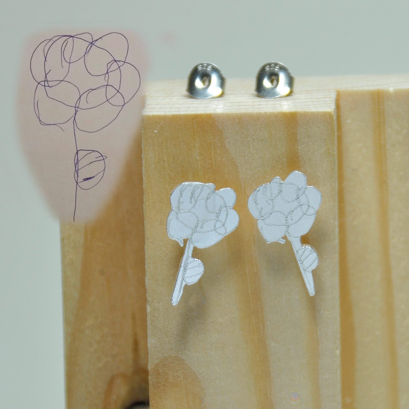 pendientes de plata personalizados dibujo joya