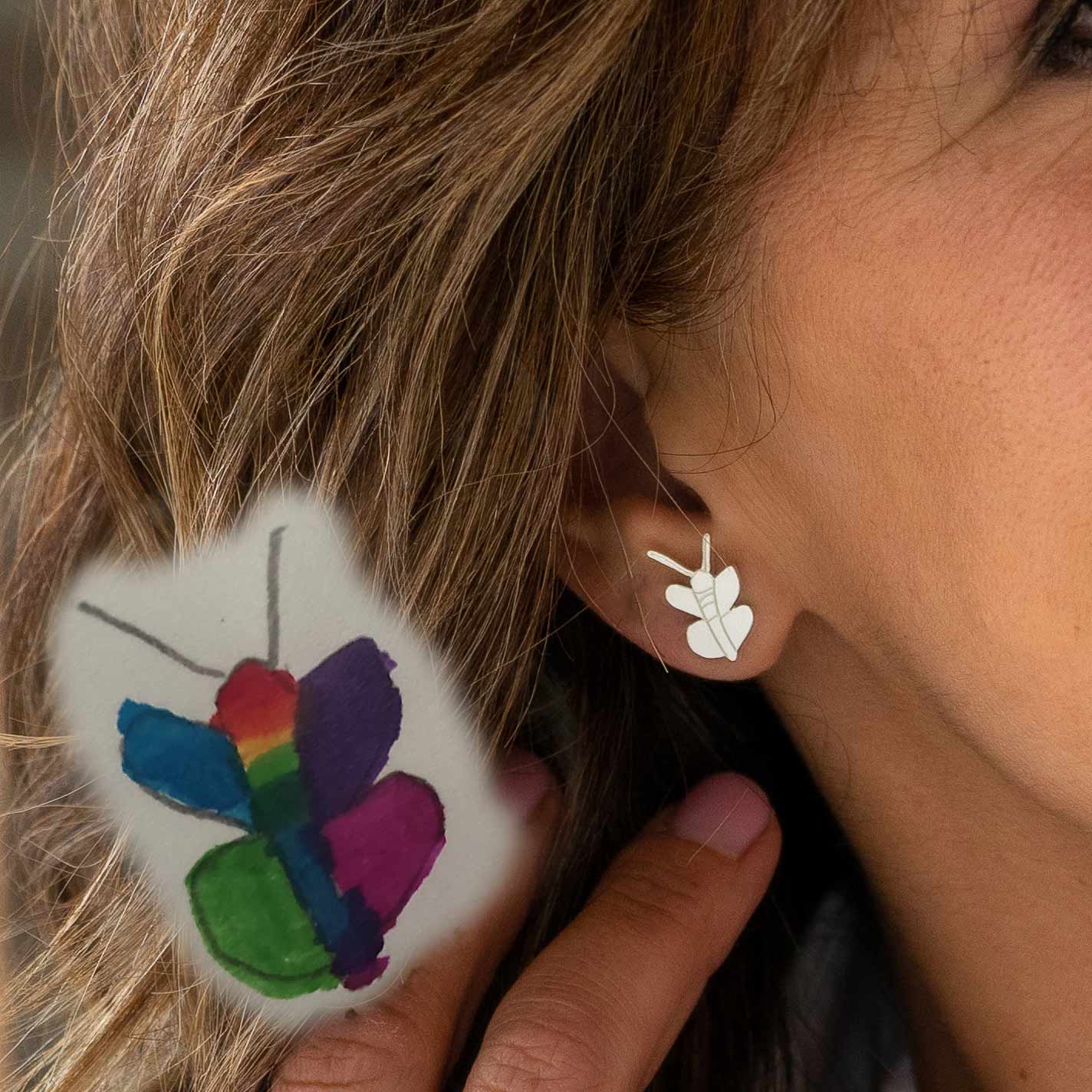 pendientes de plata personalizados dibujo joya