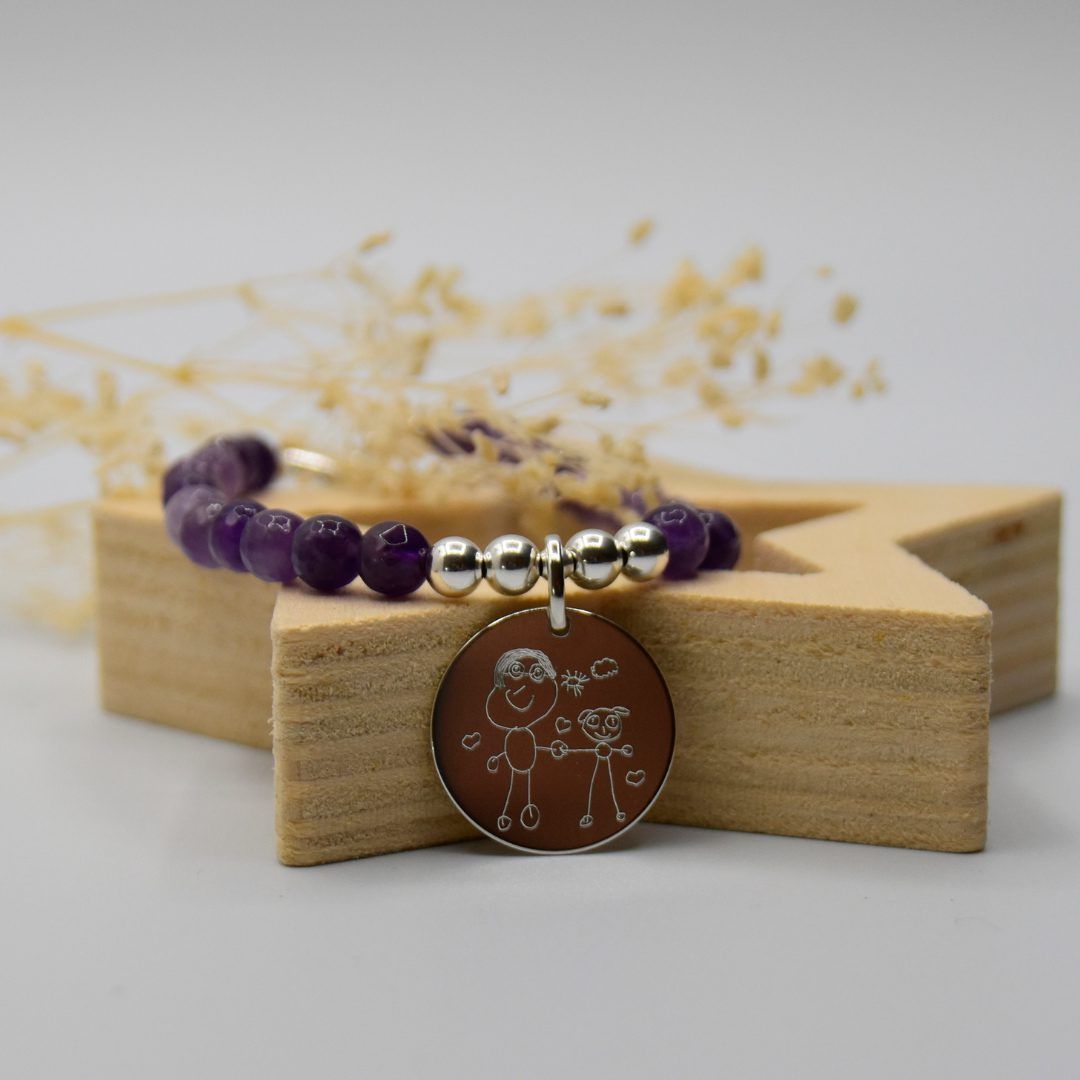 Pulsera plata dibujo infantil