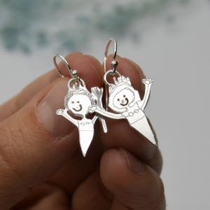 pendientes de plata personalizados dibujo joya