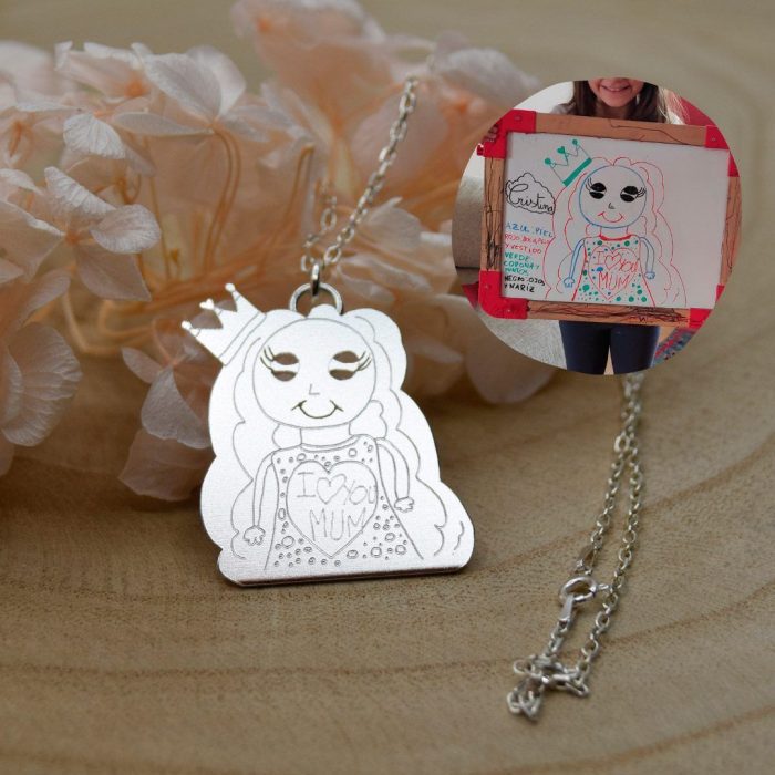 colgante plata personalizado dibujo joya