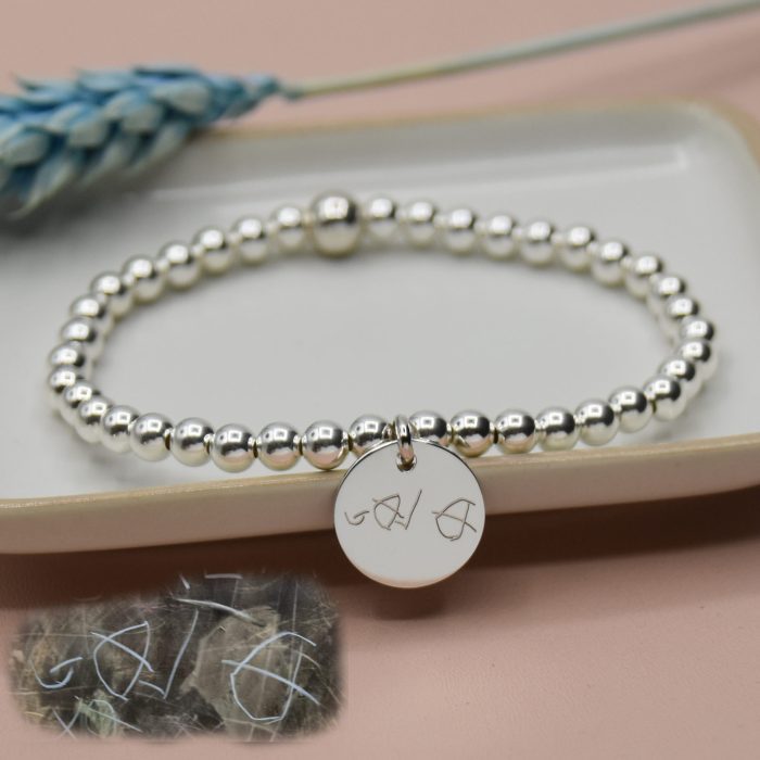 pulsera plata personalizada firma niños dibujo joya