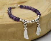 pulsera plata personalizada huella pie bebe joya