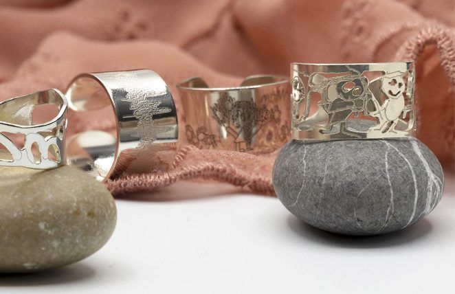 anillos personalizados en plata para mujer